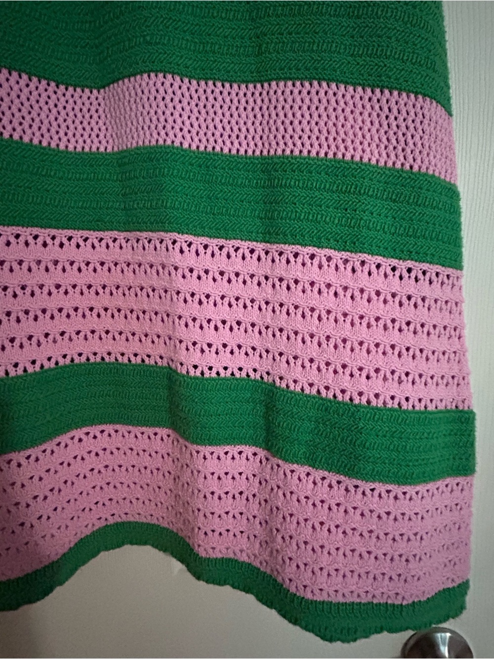 Green & Pink Striped Knit Skirt - Picture 3 of 5